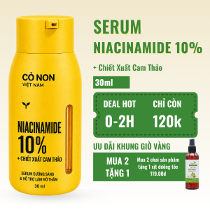 Niacinamide 10% Chiết xuất Cam Thảo Cỏ Non Việt Nam